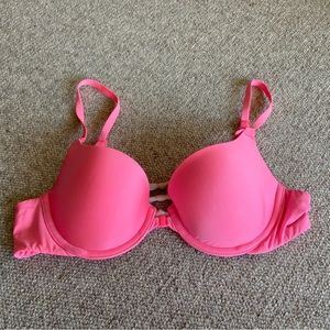 Victoria’s Secret bright pink bra with clasp in front (34B)
